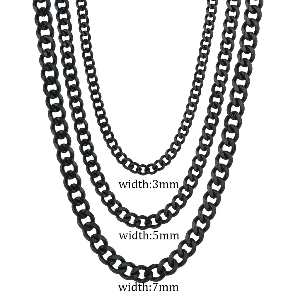 Stainless Steel Cuban Colar de corrente cubana de aço inoxidável, estilo hip hop, destaque de moda moderna.