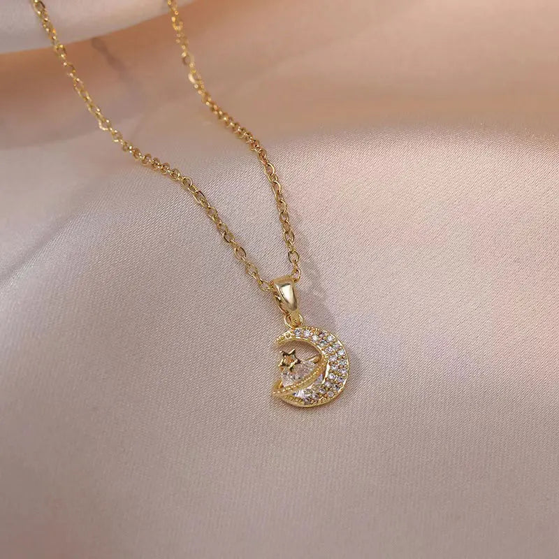 New Wine Red Cherry Gold Color Pendant Necklace For Women Personality Fashion Necklace Wedding Jewelry Birthday Gifts
