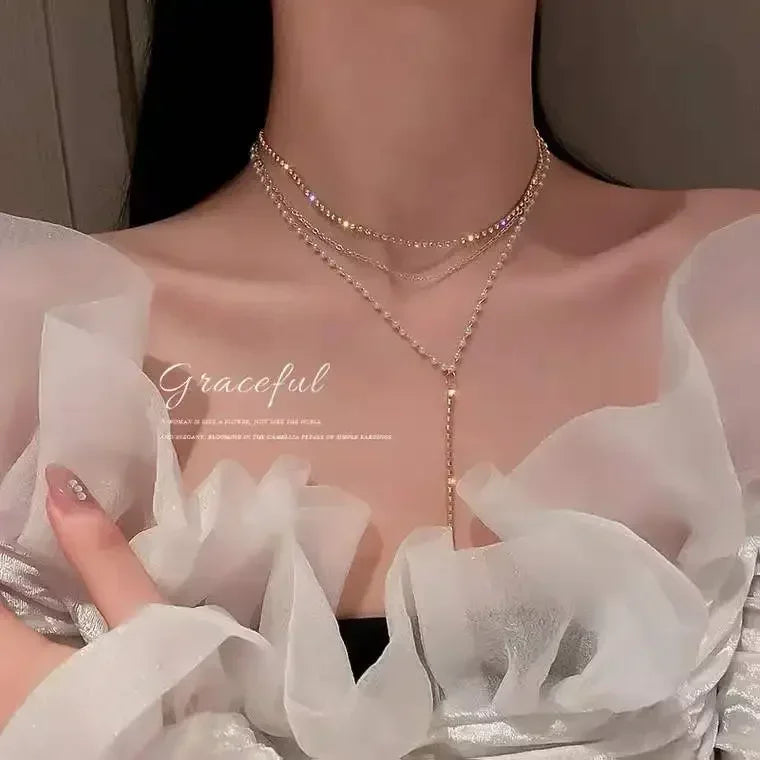 New Fashion Simple Silver Color Love Heart Pendant Necklace Charm Chain Collares Necklace for Women Party Jewelry Daily Wear
