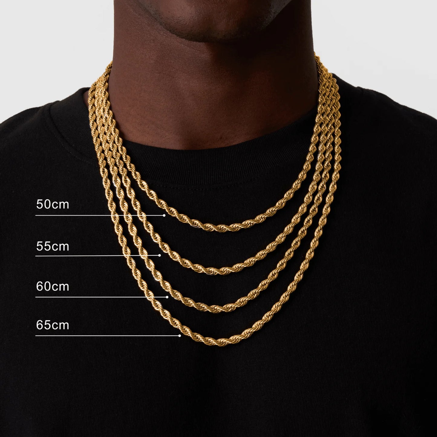 Vintage Punk Rope Chain Necklace for Men Women,2/3/4/5mm Stainless Steel Twist Chain Collar,Hip Hop Casual Jewelry Gift