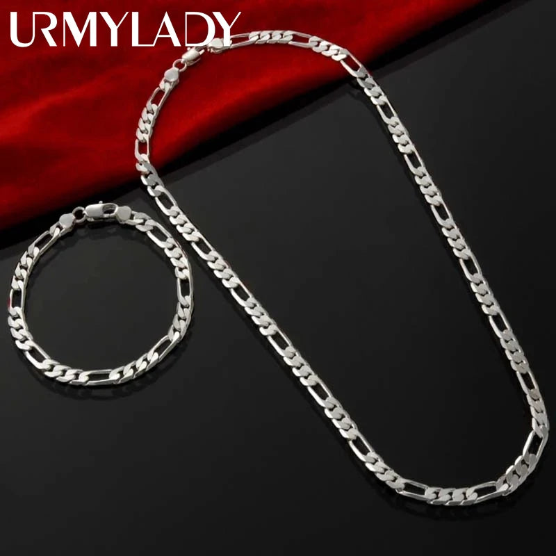 Conjunto de colar e pulsante em prata, Women Bracelet Necklace, elegante e moderno, ideal para várias ocasiões.